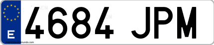 Ejemplo de matrícula de coche ordinaria 4684 JPM