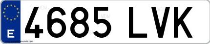 Ejemplo de matrícula española 4685 LVK