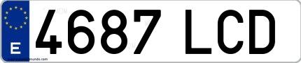 Ejemplo de matrícula española 4687 LCD