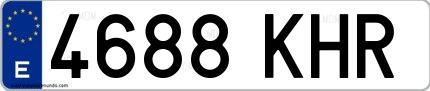 Ejemplo de matrícula española 4688 KHR
