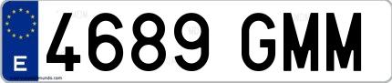 Ejemplo de matrícula española 4689 GMM