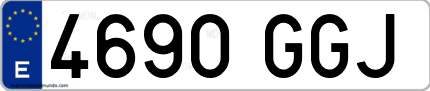 Ejemplo de matrícula de coche ordinaria 4690 GGJ