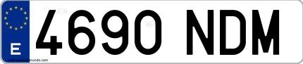 Ejemplo de matrícula española 4690 NDM
