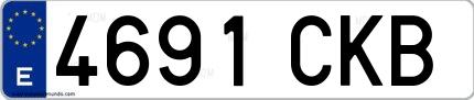 Ejemplo de matrícula española 4691 CKB