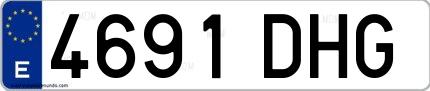 Ejemplo de matrícula española 4691 DHG