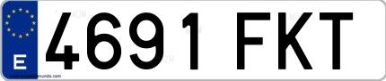 Ejemplo de matrícula española 4691 FKT