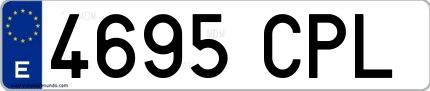 Ejemplo de matrícula española 4695 CPL
