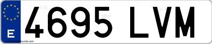Ejemplo de matrícula española 4695 LVM