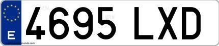 Ejemplo de matrícula española 4695 LXD