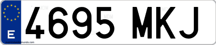 Ejemplo de matrícula de coche ordinaria 4695 MKJ