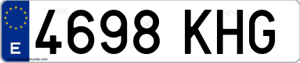 Ejemplo de matrícula de coche ordinaria 4698 KHG
