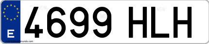 Ejemplo de matrícula de coche ordinaria 4699 HLH