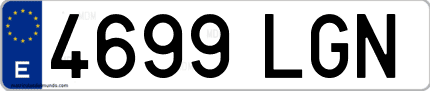 Ejemplo de matrícula de coche ordinaria 4699 LGN