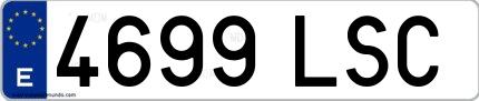 Ejemplo de matrícula española 4699 LSC