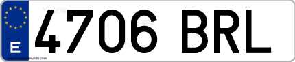 Ejemplo de matrícula de coche ordinaria 4706 BRL