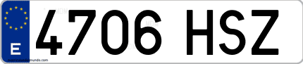 Ejemplo de matrícula de coche ordinaria 4706 HSZ