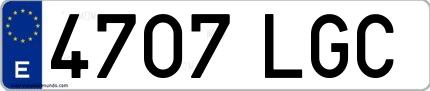 Ejemplo de matrícula española 4707 LGC