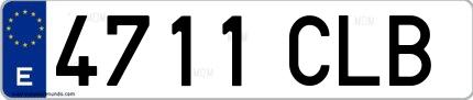Ejemplo de matrícula de coche ordinaria 4711 CLB