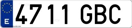 Ejemplo de matrícula española 4711 GBC