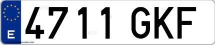 Ejemplo de matrícula española 4711 GKF