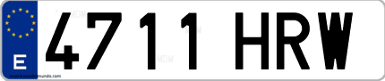 Ejemplo de matrícula de coche ordinaria 4711 HRW
