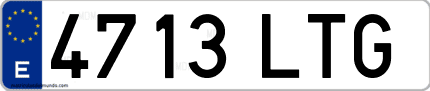 Ejemplo de matrícula de coche ordinaria 4713 LTG