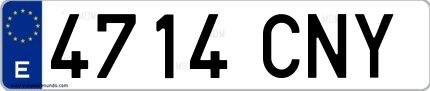 Ejemplo de matrícula española 4714 CNY