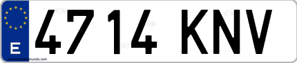 Ejemplo de matrícula de coche ordinaria 4714 KNV