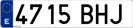 Ejemplo de matrícula de coche ordinaria 4715 BHJ