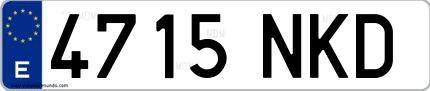 Ejemplo de matrícula española 4715 NKD