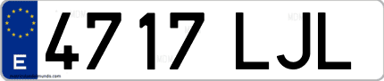 Ejemplo de matrícula de coche ordinaria 4717 LJL