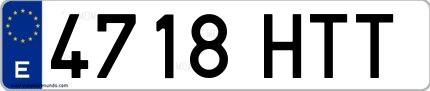 Ejemplo de matrícula española 4718 HTT