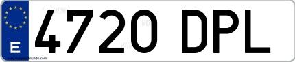 Ejemplo de matrícula española 4720 DPL