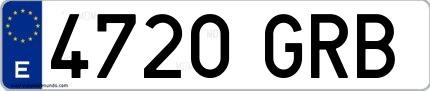 Ejemplo de matrícula española 4720 GRB