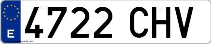 Ejemplo de matrícula española 4722 CHV