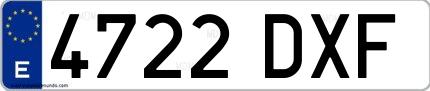 Ejemplo de matrícula española 4722 DXF