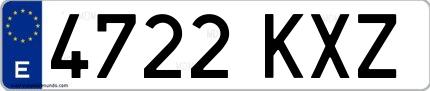 Ejemplo de matrícula española 4722 KXZ