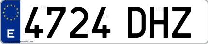 Ejemplo de matrícula española 4724 DHZ