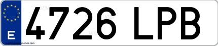 Ejemplo de matrícula española 4726 LPB