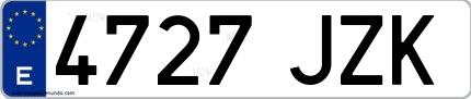 Ejemplo de matrícula española 4727 JZK