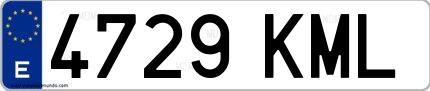 Ejemplo de matrícula española 4729 KML