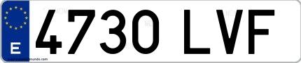 Ejemplo de matrícula española 4730 LVF