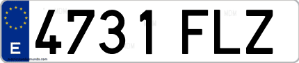 Ejemplo de matrícula de coche ordinaria 4731 FLZ