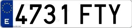Ejemplo de matrícula española 4731 FTY