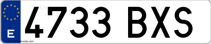 Ejemplo de matrícula de coche ordinaria 4733 BXS