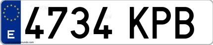 Ejemplo de matrícula española 4734 KPB