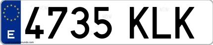 Ejemplo de matrícula española 4735 KLK