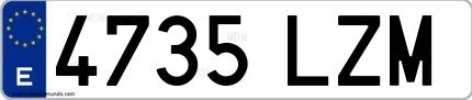 Ejemplo de matrícula española 4735 LZM