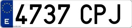 Ejemplo de matrícula española 4737 CPJ
