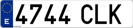 Ejemplo de matrícula española 4744 CLK